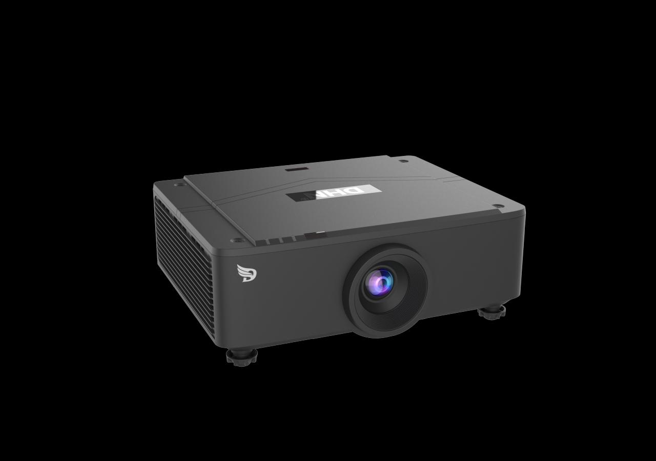 Dark projector with lens, front