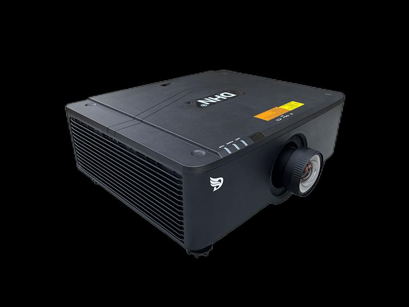 Dark projector, angled view